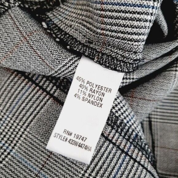 COUNTERPARTS | NEW Grey Plaid Pants Pull-on Super Stretch PLUS Sz 16 - Picture 11 of 11